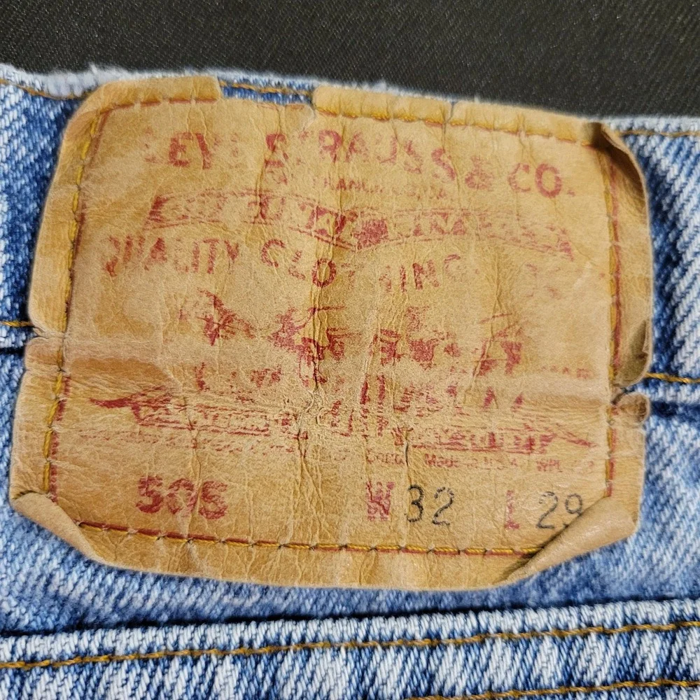 VTG 1981 Levis 505 Light Wash Denim Cut Off Shorts Made in USA 30x6 Custom
